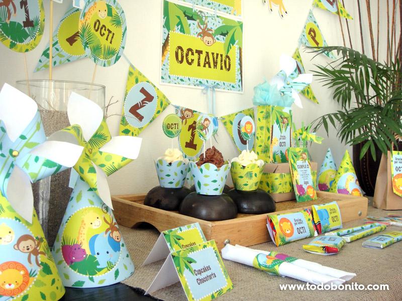 Kit imprimible selva – Ideas para decoración de cumpleaños – Una Fiesta  Bonita