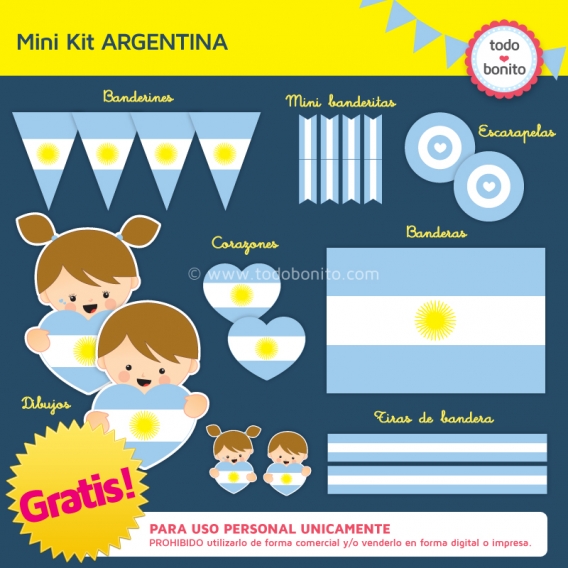 Kit imprimible «ARGENTINA» Gratis!