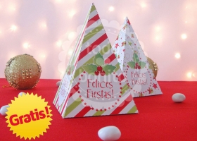 Cajitas triangulares de Navidad gratis