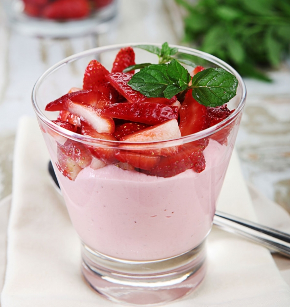 Mousse de frutillas light