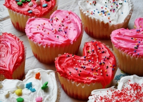 Cupcakes con forma de corazón