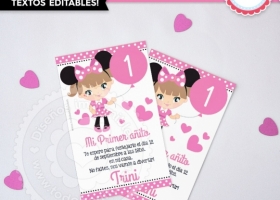 Kit imprimible Minnie Mouse en Rosa