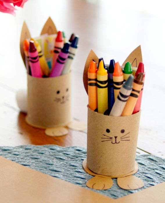Porta crayones de conejitos