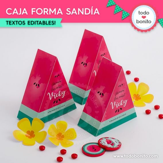 Cajitas con forma de sandías por Todo Bonito