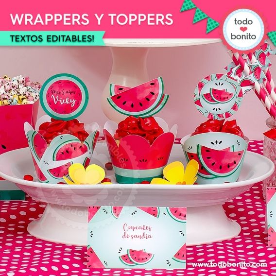 Wrappers y Toppers de sandías