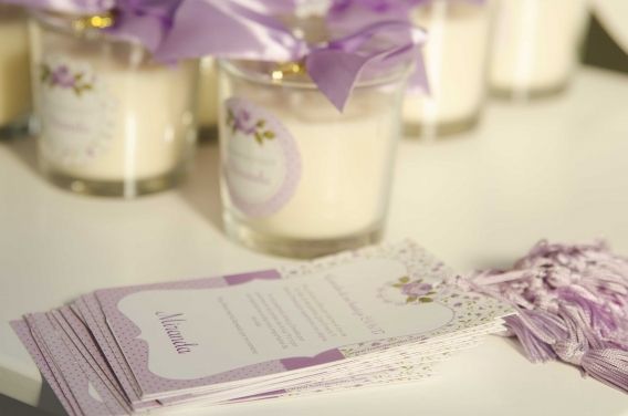 Un Bautismo en Shabby Chic Lila para Miranda