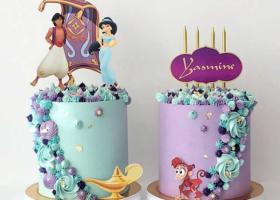 Hermosas tortas de Aladdín y la princesa Jasmín