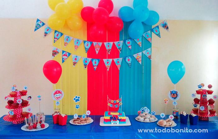 Cómo decorar un cumpleaños de la Patrulla Canina  Fiestas de cumpleaños  para chicos, Como decorar un cumpleaños, Fiestas de cumpleaños número cuatro