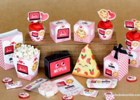 Kits imprimibles de Netflix y Pizza para enamorar