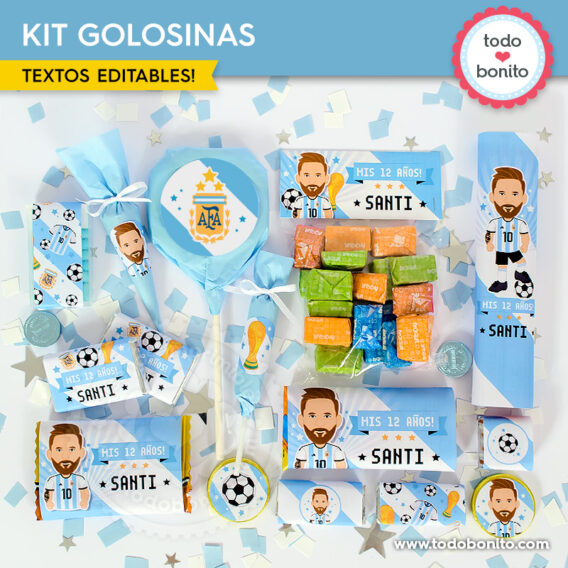 Etiquetas de golosinas para imprimir selección argentina de fútbol