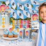 Cumpleaños de fútbol para niña con Nina Selección Argentina: una fiesta tierna y fácil de armar