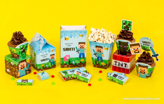 Temática de Minecraft con los kits imprimibles de Todo Bonito