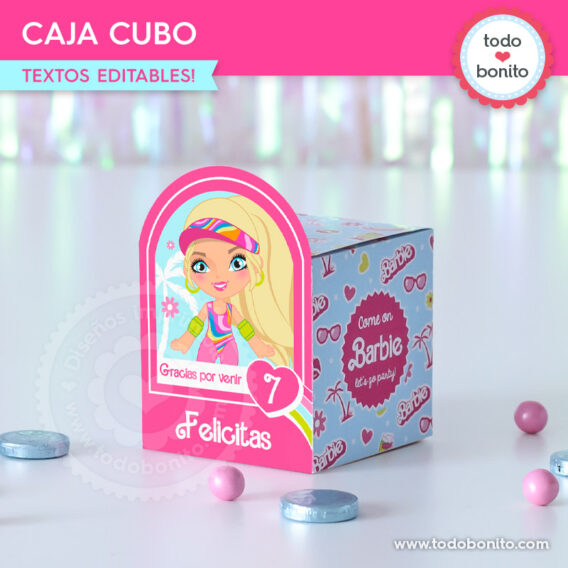 Caja cubo de Barbie para imprimir
