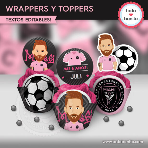 Wrappers y toppers Messi Inter Miami