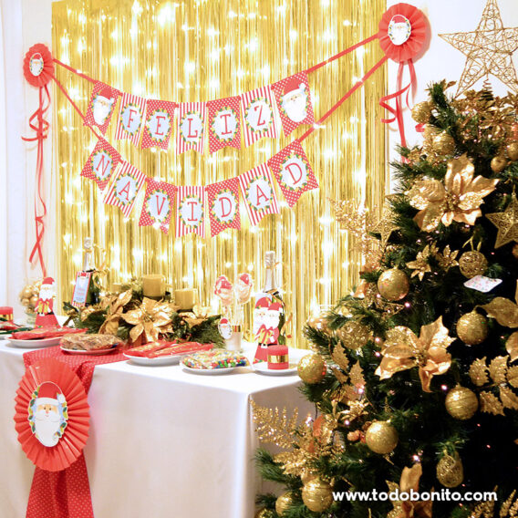 🎅 Mesa dulce de Navidad con Santa tradicional
