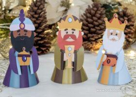 Reyes Magos en figuras 3D para imprimir