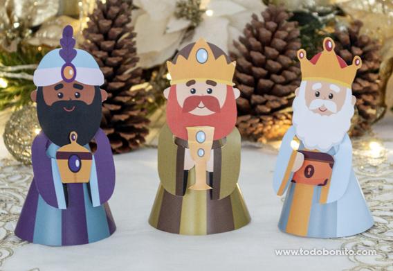 Reyes Magos en figuras 3D para imprimir