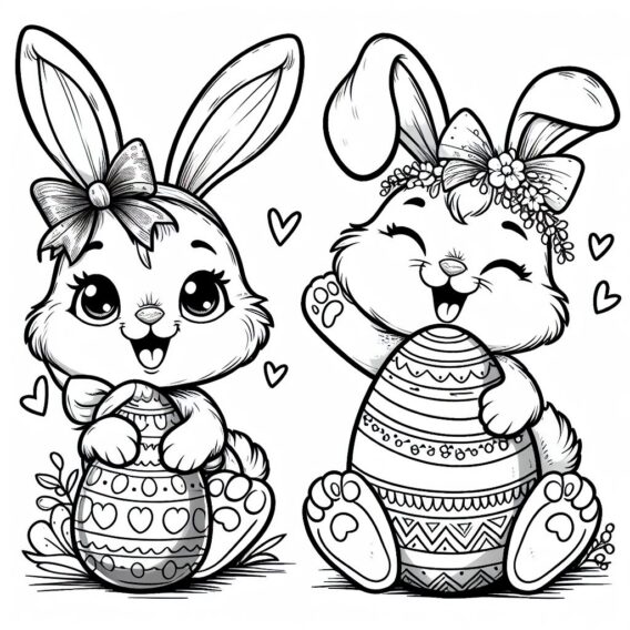 Conejos de Pascua para colorear | todobonito.com