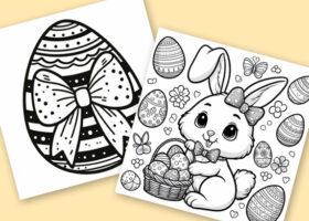Huevos y conejos de Pascua para colorear | todobonito.com