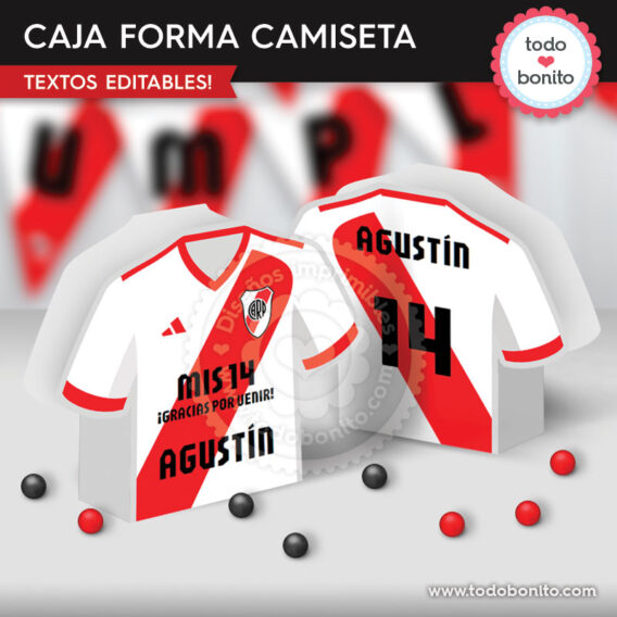Cajitas con forma de camiseta para imprimir de River Plate