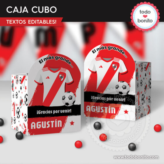 Cajitas cubo para imprimir de River Plate