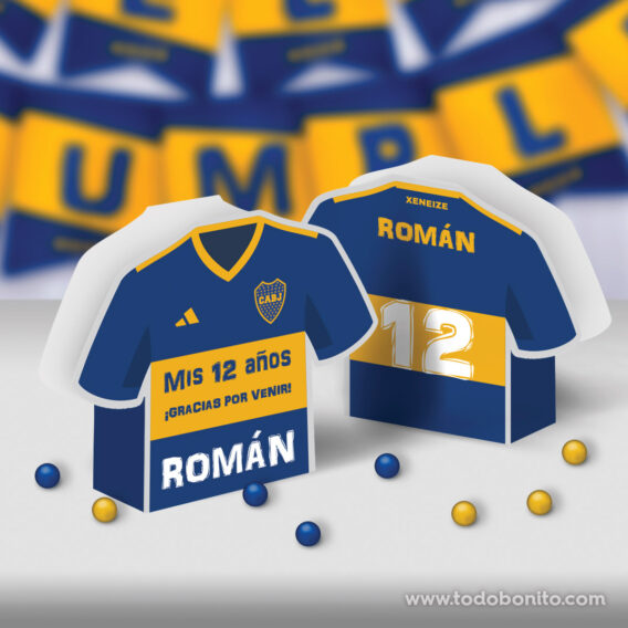 Cajitas con forma de camiseta de Boca Juniors para imprimir