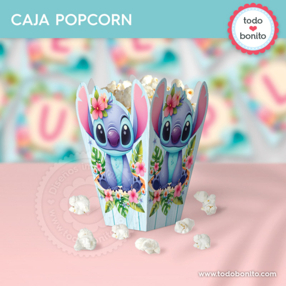 Cajas popcorn para imprimir de Stitch