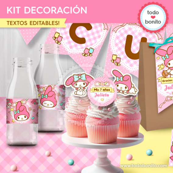 Kit imprimible decoración de fiesta My Melody