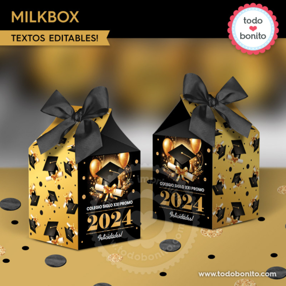 Milkbox para imprimir de de graduación