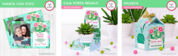 Kits imprimibles con temática cactus, frescos y modernos