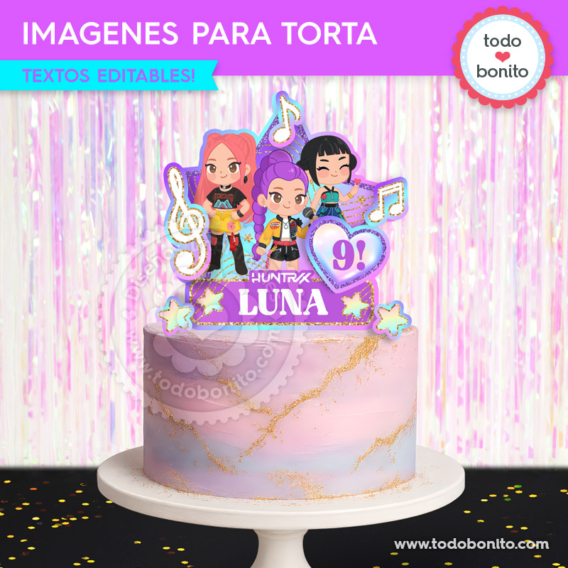 Imágenes para decorar la torta Guerreras K-pop Huntrix – Todo Bonito