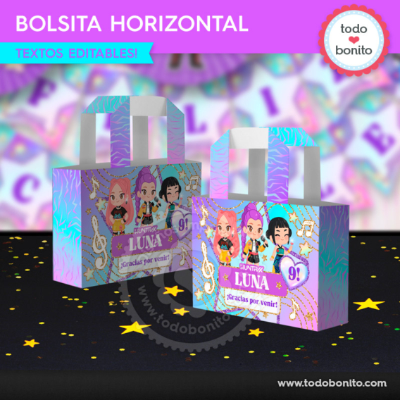 Bolsita horizontal souvenir Guerreras K-pop Huntrix – Todo Bonito