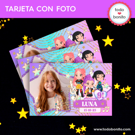 Tarjeta con foto Guerreras K-pop Huntrix – Todo Bonito