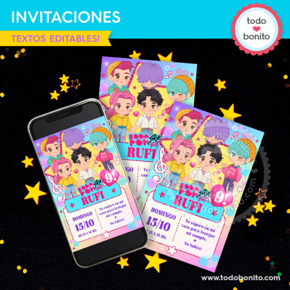 Invitación imprimible y digital Saja Boys Soda Pop