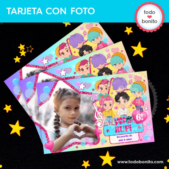Tarjeta con foto personalizada Saja Boys Soda Pop